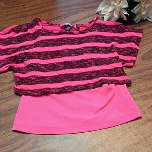 🩷Self Esteem Vibrant Pink Knit Top & Tank Size L/XL